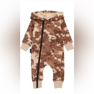 TINY TRIBE AT NORDSTROM- HOODED ZIP UP ROMPER - SIZE 3-6m